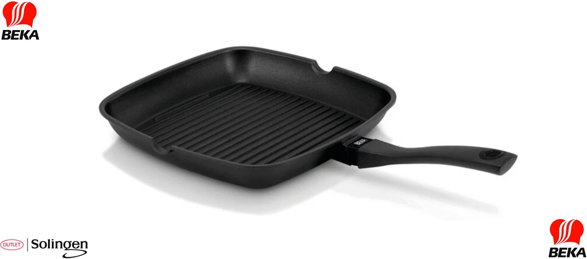 BEKA Energy non-stick grill pan 28 x 28 cm, Висококачествен грил тиган, изработен от лят алуминий, подходящ за печене на всички видове готварски печки, размер: 28 x 28 cм, BEKA "Energy"