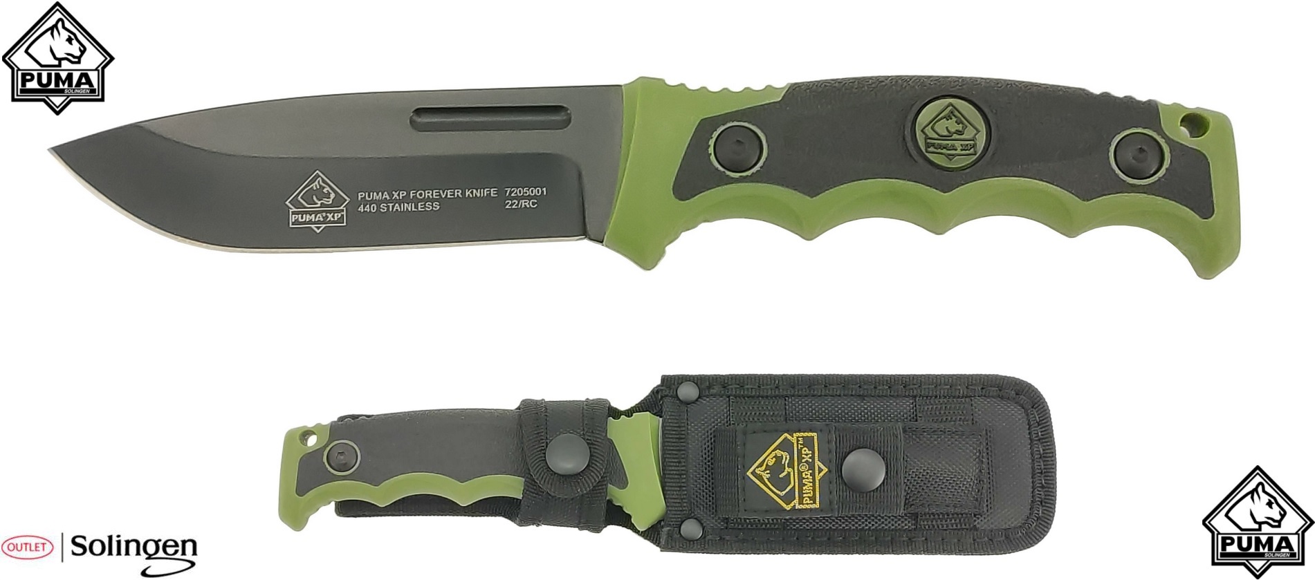 Puma XP Forever survival knife, Тактически - боен нож с фиксирано острие, подходящ и за къмпинг и туризъм, размер на острието: 12.0 см., Пума Солинген